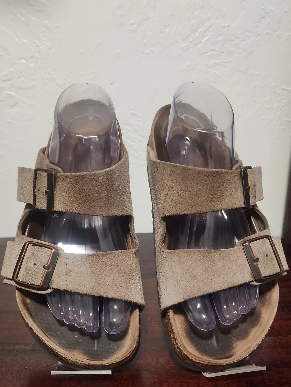 Birkenstock Suede Double Strap Sandals - Taupe
